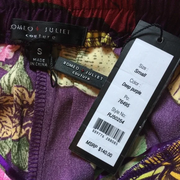 Romeo and Juliet Purple Floral Pants - Picture 4 of 4